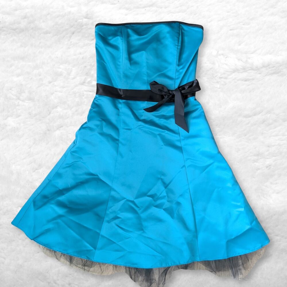 vintage y2k jessica mcclintock for gunne sax strapless teal party dress